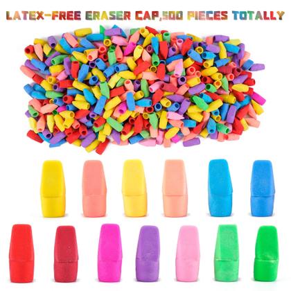 Imagem de Pencil Eraser Toppers Kolewo4ever, pacote com 500 cores pastel