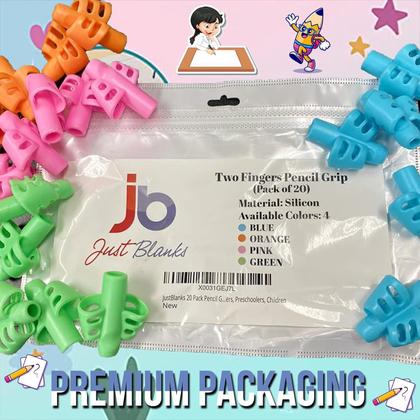 Imagem de Pencil Grips JustBlanks, 20 unidades para crianças, gel de silicone para caligrafia