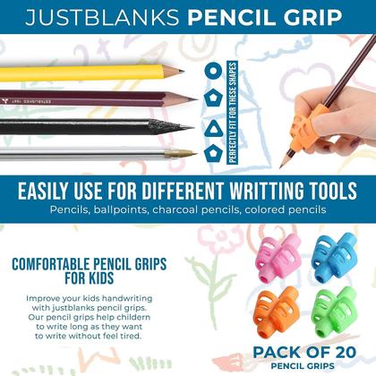 Imagem de Pencil Grips JustBlanks, 20 unidades para crianças, gel de silicone para caligrafia