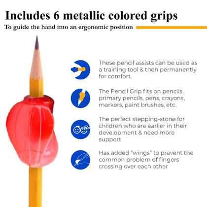 Imagem de Pencil Grips The Pencil Grip Crossover Metallic 6 unidades