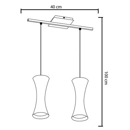 Imagem de Pendente 7922 escovado-40x100 cm-2L-Soq GU10 max 50w-bivolt