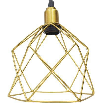 Imagem de Pendente Aramado Cálice Luminária Lustre Retrô Balcão Dourado + Lâmpada Led ST64 Vintage Teto