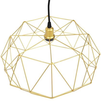 Imagem de Pendente Aramado Estádio Grande Cabo 2M Luxo Luminária Lustre Teto Moderno Vintage Dourado