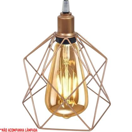 Imagem de Pendente Aramado Triplo Cálice Luminária Lustre Cabo Cristal Retrô Vintage Agp Industrial Luxo