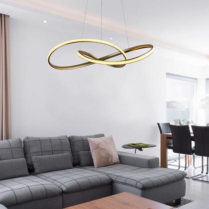 Imagem de Pendente Atom Dourado 63cm Led 36W 3000K Bivolt HM019G Bella