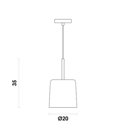 Imagem de Pendente bot branco e nickel (d)20cm (a)35cm 1x40w e27