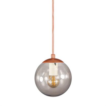 Imagem de Pendente BRONZE C/ Globo de Vidro FUME de 14cm + LED 2W