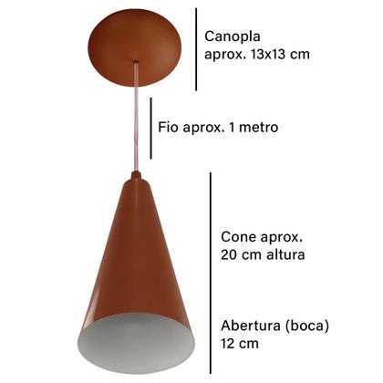 Imagem de Pendente Cone Lowcost Aluminio Decoracao Cobre
