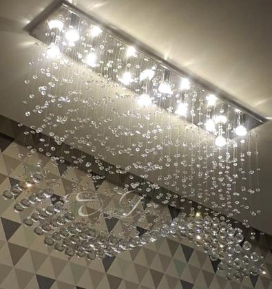 Imagem de Pendente De Cristal Para Sala De Jantar Com Lâmpadas