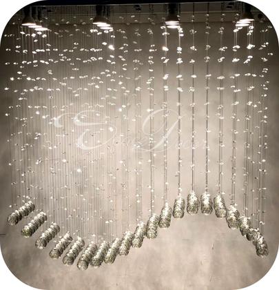 Imagem de Pendente De Cristal Para Sala De Jantar Com Lâmpadas