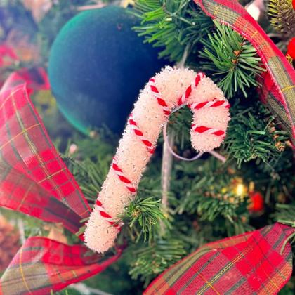 Imagem de Pendente de Natal Bengala Vermelho e Branco 18cm