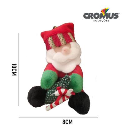 Imagem de Pendente de Papai Noel com Saco e Bengala de Natal