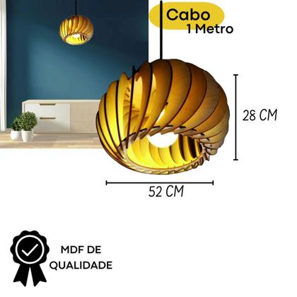 Imagem de Pendente Gérbera P/ Área Externa E Interna Em Mdf C/ Fiação