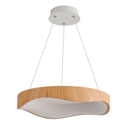 Imagem de Pendente Led Luminária Orgânico Altura Ajustável Madeira Teto Sala Cozinha Quarto Mesa Luz 3em1 Bivolt