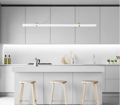 Imagem de Pendente Led Office Branco e Dourado Lixado 4000k 18w Spotline