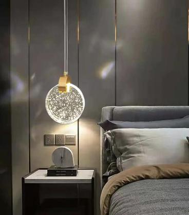 Imagem de Pendente Lua De Cristal Vidro Com Bolhas Dourado AAATOP