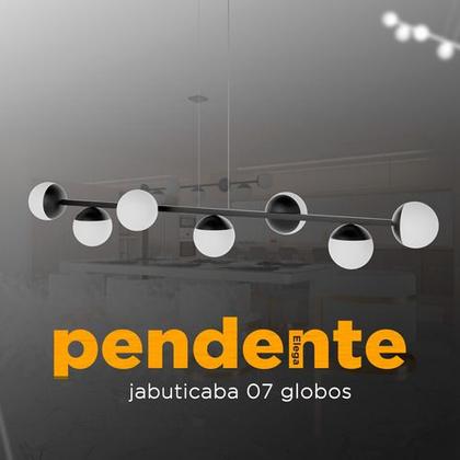 Imagem de Pendente luminaria de Teto Jabuticaba 7 Globos Com Lampadas Branco Quente - Bivolt