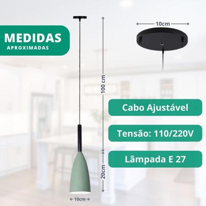 Imagem de Pendente Luminária Moderna Nórdica Cozinha Americana Elegante Modelo Cone 10cm Alumínio