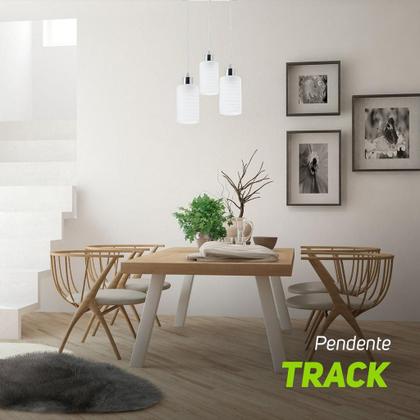 Pendente/Luminária Track em Vidro Leitoso 3xE27 - Startec Imagem de Pendente/Luminária Track em Vidro Leitoso 3xE27 - Startec