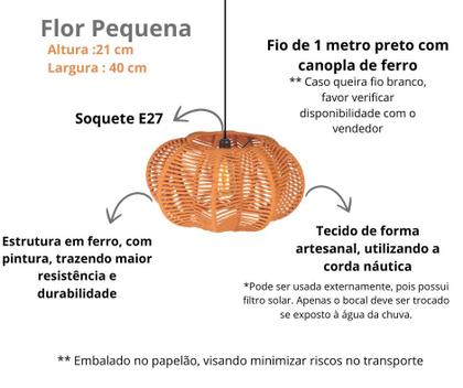 Imagem de Pendente Lustre Flor Pequena Corda Náutica