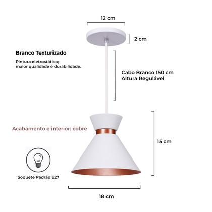 Imagem de Pendente Lustre Luminária Berlim 15cm Moderno