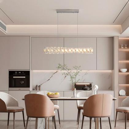 Imagem de Pendente Lustre Luminária Cristal Led Cabo Ajustável Sala Mesa Quarto Luz 3000K Bivolt