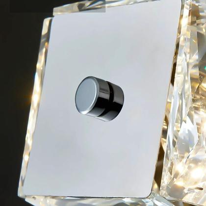 Imagem de Pendente Lustre Luminária Cristal Led Cabo Ajustável Sala Mesa Quarto Luz 3000K Bivolt