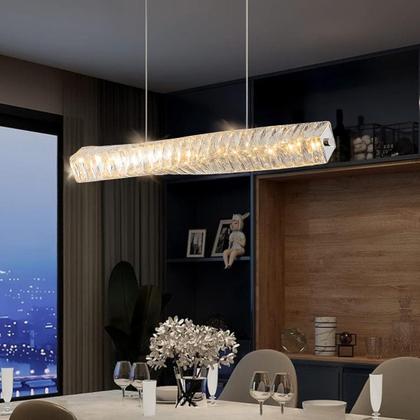 Imagem de Pendente Lustre Luminária Cristal Led Cabo Ajustável Sala Mesa Quarto Luz 3000K Bivolt