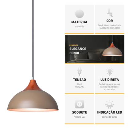 Imagem de Pendente Lustre Luminária Elegance Fendi