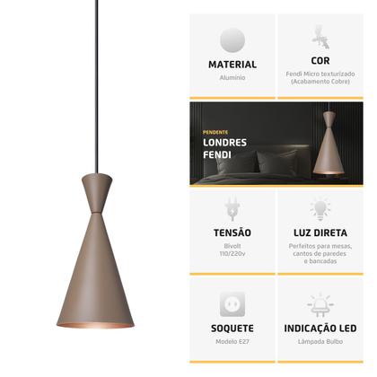 Imagem de Pendente Lustre Luminária Londres Fendi