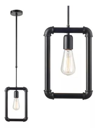 Imagem de Pendente Lustre Moderno Hash 1x Preto Fosco E27 Biv Aço Avant