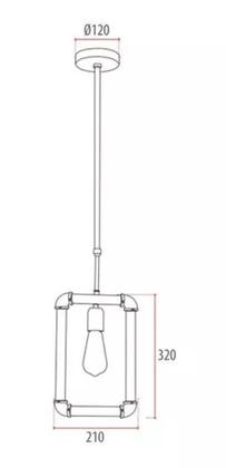 Imagem de Pendente Lustre Moderno Hash 1x Preto Fosco E27 Biv Aço Avant