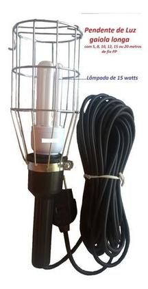 Imagem de Pendente Luz 8 Mtsfio Pp- Gaiola Longa P/ Lâmpadas Diversas