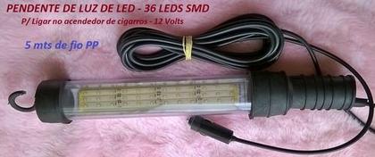Imagem de Pendente Luz P/mecânicos 72 Leds Acend. De Cigarros 12volts