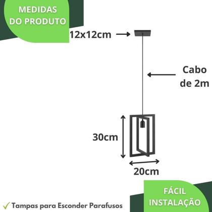 Imagem de Pendente Moderna Industrial Luminária De Teto Preto SF