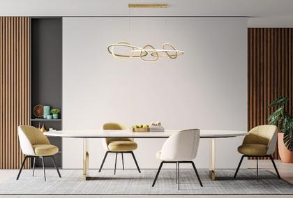 Imagem de Pendente Moderno Jeda 1,20m LED 67w 3000k Ouro Nordecor