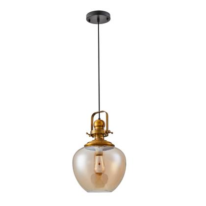 Imagem de Pendente Nordecor Tion Ape 2585 E27 Ouro Fosco e Âmbar Bivolt