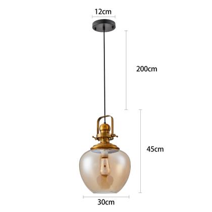 Imagem de Pendente Nordecor Tion Ape 2585 E27 Ouro Fosco e Âmbar Bivolt