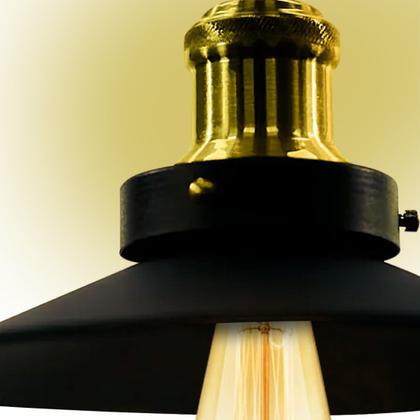 Imagem de Pendente Nordic Industrial 38 Cm Vintage Preto com Dourado