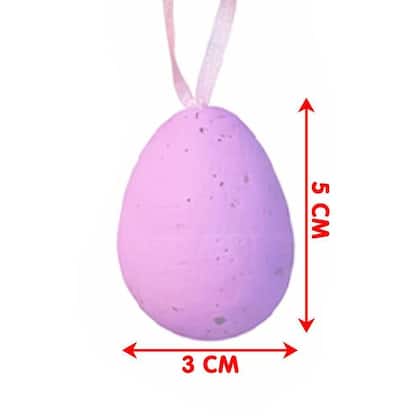 Imagem de Pendente Ovinhos Coelho Decoração De Páscoa 5x3cm Kit 36pçs