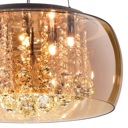 Imagem de Pendente Plafon Soho Cristal Bella Ambar 50cm Pd001am