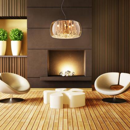 Imagem de Pendente Plafon Soho Cristal Bella Ambar 50cm Pd001am