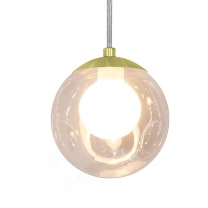 Imagem de Pendente Retangular Duplo Dourado Harmony Bolinha Ambar