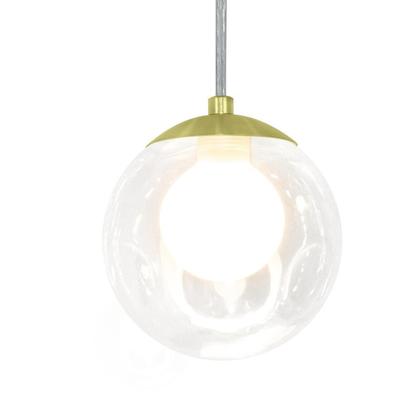 Imagem de Pendente Retangular Duplo Dourado Harmony Bolinha Vidro