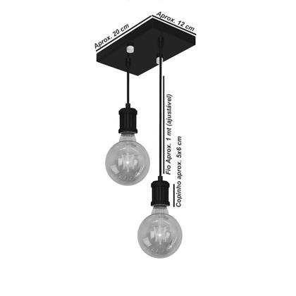 Imagem de Pendente Retangular Duplo Tubo Gourmet Nordic New Cobre