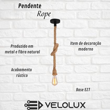 Imagem de Pendente Rope Rústico Corda - Taschibra