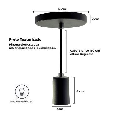 Imagem de Pendente Soquete Copinho E27 Moderno