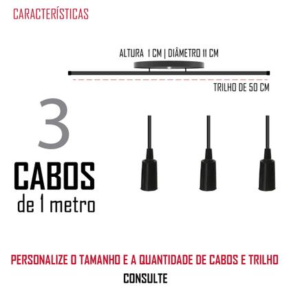 Imagem de Pendente Trilho Estilo Industrial Moderno para 3 lâmpadas