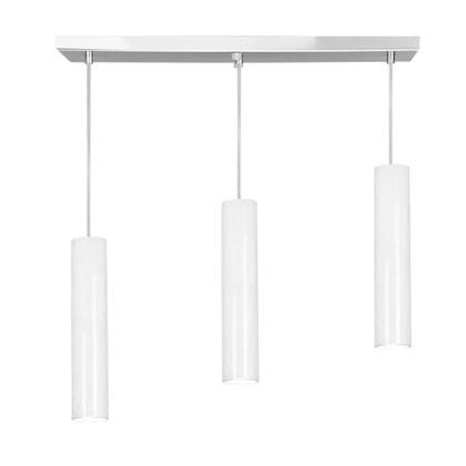 Imagem de Pendente Triplo Tubo Cilindro Branco 40Cm + Led 6k