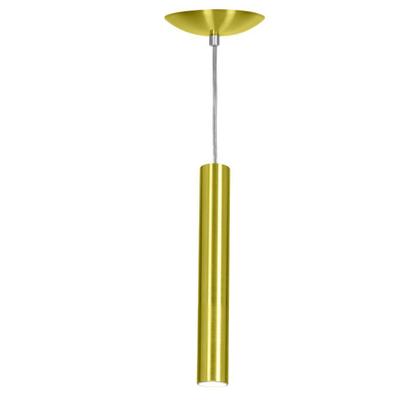 Imagem de Pendente Tubo Cilindro Alumínio Dourado 30 Cm + Led 6k